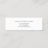 Minimale Elegant Paars White Scissors Haarstylist Mini Visitekaartje (Achterkant)