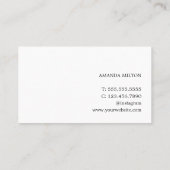 Minimale Elegant Paarse White Makeup Artist Visitekaartje (Achterkant)