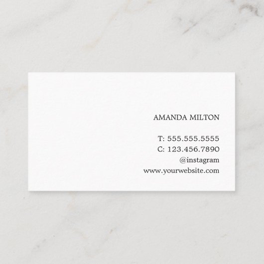 Minimale Elegant Paarse White Makeup Artist Visitekaartje (Achterkant)