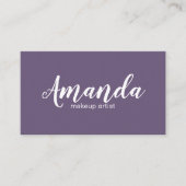 Minimale Elegant Paarse White Makeup Artist Visitekaartje (Voorkant)
