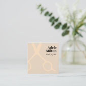 Minimale Elegant Pastel Roos Scissors Haarstylist Vierkante Visitekaartje (Staand voorkant)