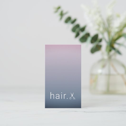 Minimale Elegant Pastel White Scissors Haarstylist Visitekaartje (Staand voorkant)