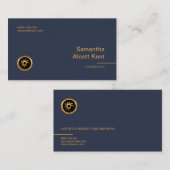 Minimale Elegant Plain Simple Charming Blue CEO Visitekaartje (Voorkant / Achterkant)