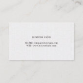 Minimale Elegant Plain Texture White Consultant Visitekaartje (Achterkant)