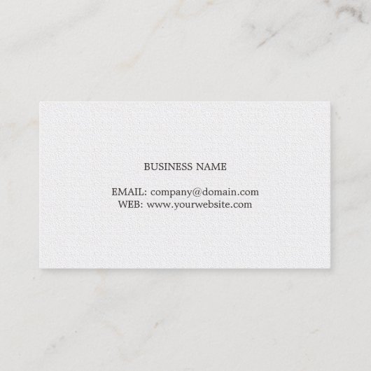 Minimale Elegant Plain Texture White Consultant Visitekaartje (Achterkant)