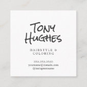 Minimale Elegant Plain White Hairdresser Vierkante Visitekaartje (Voorkant)