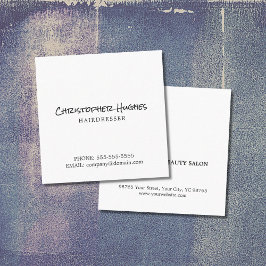 Minimale Elegant Plain White Hairdresser Vierkante Visitekaartje