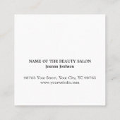 Minimale Elegant Plain White Hairdresser Vierkante Visitekaartje (Achterkant)