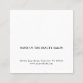 Minimale Elegant Plain White Hairdresser Vierkante Visitekaartje (Achterkant)