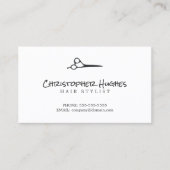 Minimale Elegant Plain White Hairdresser Visitekaartje (Voorkant)