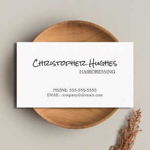 Minimale Elegant Plain White Hairdresser Visitekaartje