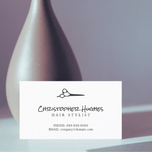 Minimale Elegant Plain White Hairdresser Visitekaartje