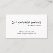 Minimale Elegant Plain White Hairdresser Visitekaartje (Voorkant)