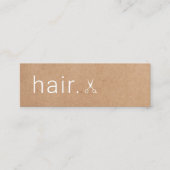 Minimale Elegant Printed Kraft Scissors Haarstylis Mini Visitekaartje (Voorkant)