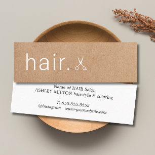 Minimale Elegant Printed Kraft Scissors Haarstylis Mini Visitekaartje