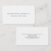 Minimale elegant Professional Premium Linen Visitekaartje (Voorkant / Achterkant)