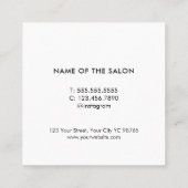 Minimale Elegant Purpl Roos Scissors Haarstylist Vierkante Visitekaartje (Achterkant)