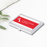 Minimale Elegant Red Key Icon Realtor Visitekaarthouder<br><div class="desc">Verstandige houder van het visitekaartje met rode/witte achtergrond en sleutelpictogram. Ideaal voor professionals op het gebied van onroerend goed of bouwnijverheid.</div>