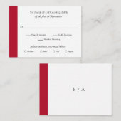 Minimale Elegant Red Wedding Mini RSVP-kaart Notitiekaartje (Voorkant / Achterkant)