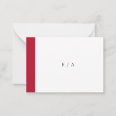 Minimale Elegant Red Wedding Mini RSVP-kaart Notitiekaartje (Achterkant)