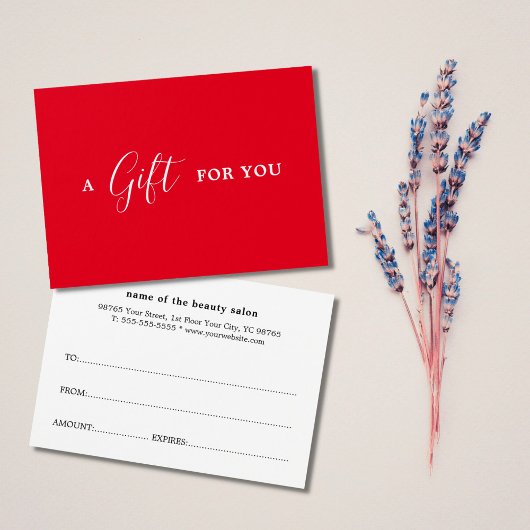 Minimale Elegant Red White Beauty Visitekaartje