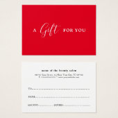 Minimale Elegant Red White Beauty Visitekaartje (Voorkant /achterkant)