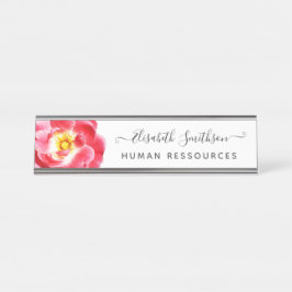 Minimale Elegant Roos Custom Professional Floral Bureau Naambordje