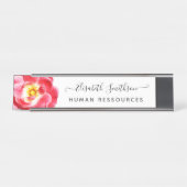 Minimale Elegant Roos Custom Professional Floral Bureau Naambordje (Voorkant)