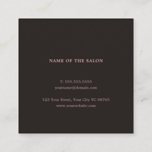 Minimale Elegant Roos Gold Scissors Haarstylist Vierkante Visitekaartje (Achterkant)