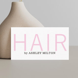 Minimale Elegant Roos White Hair Stylist Visitekaartje