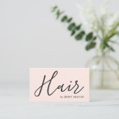 Minimale Elegant Roos White Hair Stylist Visitekaartje (Staand voorkant)