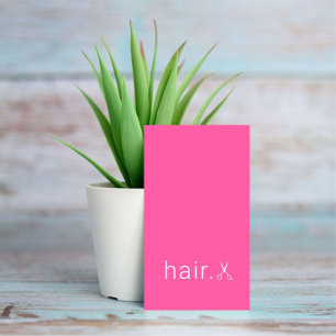 Minimale Elegant Roze Witte Schaar Haarstylist Visitekaartje