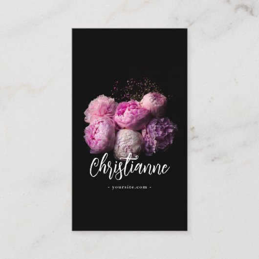 Minimale Elegant Rozen Florist Qr-code Visitekaartje (Voorkant)