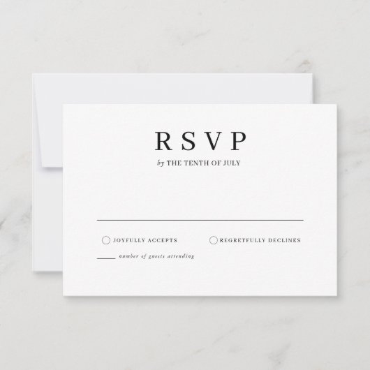 Minimale Elegant RSVP-kaart RSVP Kaartje (Voorkant)