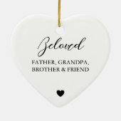 Minimale Elegant Script Loving Memory Custom Photo Keramisch Ornament (Achterkant)