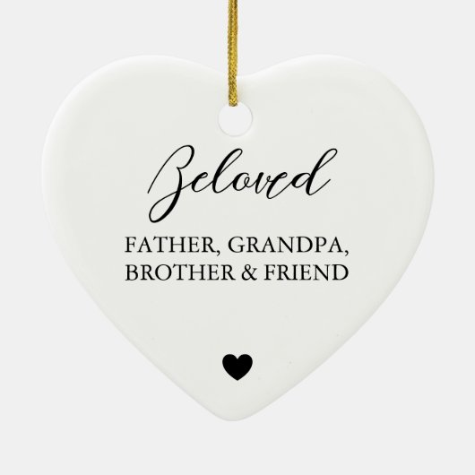 Minimale Elegant Script Loving Memory Custom Photo Keramisch Ornament (Achterkant)