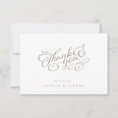 Minimale Elegant Script Photo Dank u Bedankkaart (Voorkant)