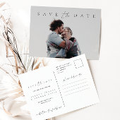 Minimale Elegant Script Photo Save the Date Briefkaart