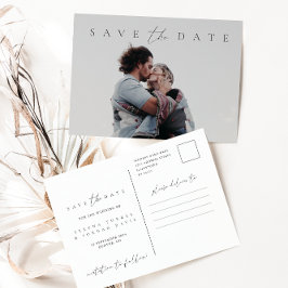 Minimale Elegant Script Photo Save the Date Briefkaart