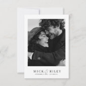 Minimale Elegant Script Photo Save the Date Kaart (Voorkant)