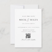 Minimale Elegant Script Photo Save the Date Kaart (Achterkant)