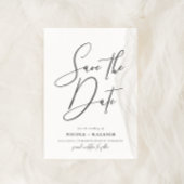 Minimale Elegant Script Photo Save the Date Kaart