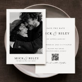 Minimale Elegant Script Photo Save the Date Kaart