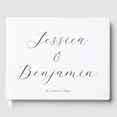 Minimale Elegant Script White Background Custom Gastenboek (Voorkant)