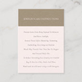 Minimale Elegant Soft Kraft Blush Jewelry Care Visitekaartje (Voorkant)