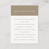 Minimale Elegant Soft Kraft Ivory Jewelry Care Visitekaartje (Voorkant)