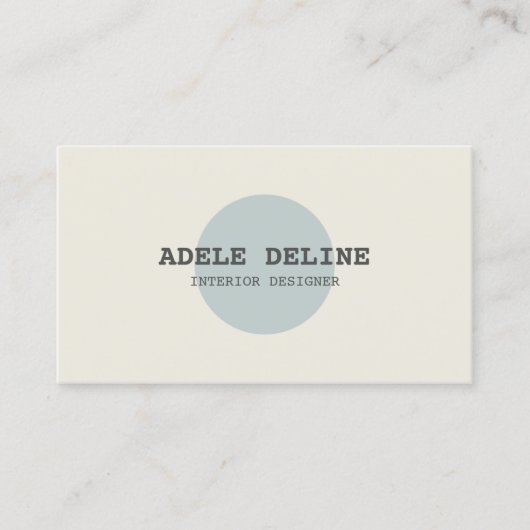 Minimale Elegant Solid Interior Designer Visitekaartje (Voorkant)