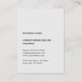 Minimale Elegant Texture White Monogram Consultant Visitekaartje (Achterkant)