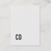 Minimale Elegant Texture White Monogram Consultant Visitekaartje (Voorkant)