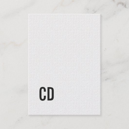 Minimale Elegant Texture White Monogram Consultant Visitekaartje (Voorkant)